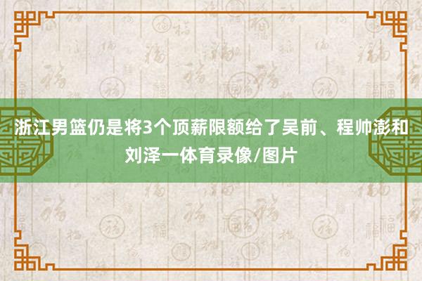 浙江男篮仍是将3个顶薪限额给了吴前、程帅澎和刘泽一体育录像/图片